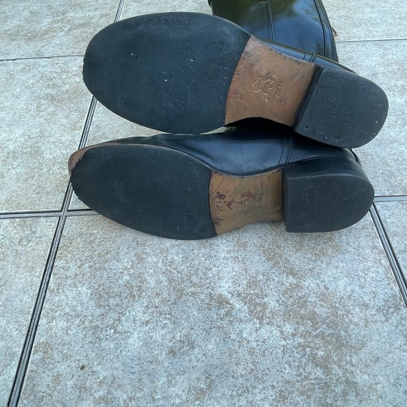 Tory Burch black leather padlock riding tall boots - Picture 8 of 12